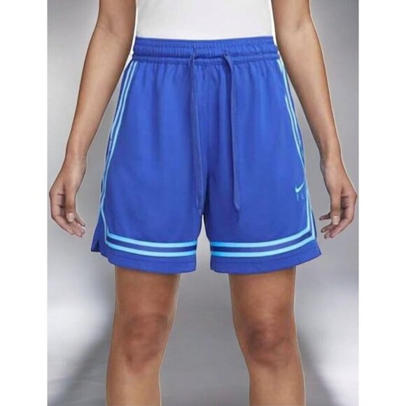 Nike Dri-FIT Fly Crossover Women Basketball Elastic Waist Shorts Blue NEW 2XL - Picture 7 of 9